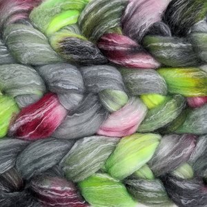 Hand Painted Top / Roving | Polwarth / Bamboo / Nylon | Ghostbusters
