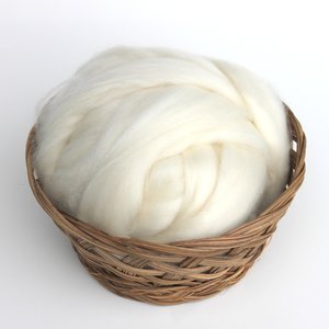 Undyed Combed Top / Natural Roving | White Cashmere