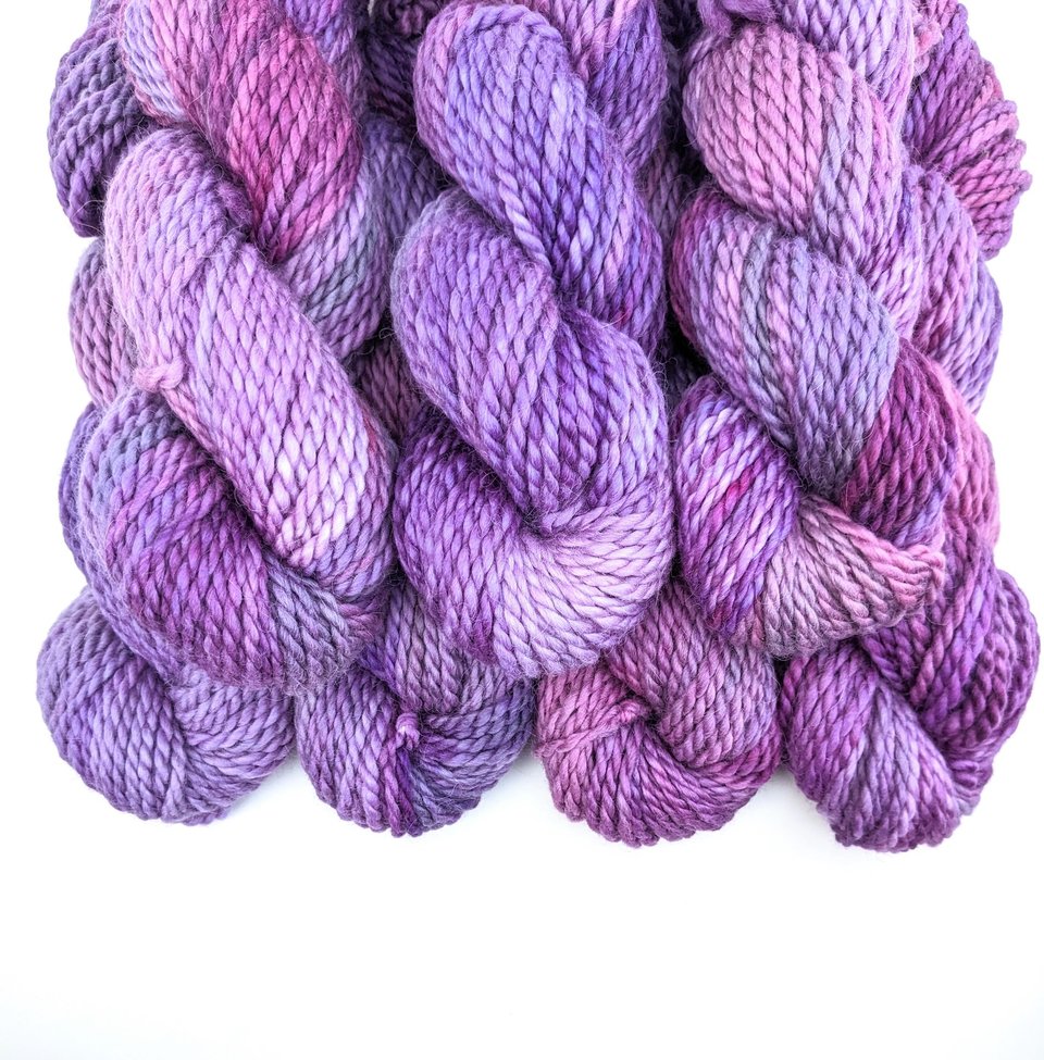 Hand Dyed. Hand Painted Yarn - Baby Alpaca / Merino - Lavender Fields