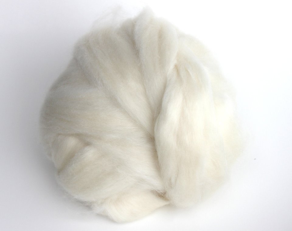 Undyed Combed Top / Natural Roving | White Cashmere