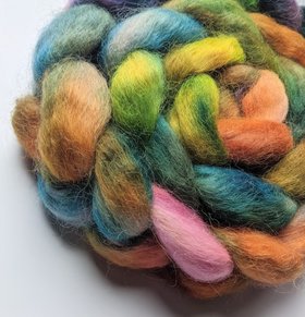 Hand Painted Top / Roving | Teeswater| Bird of Paradise