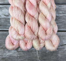 Hand Dyed. Hand Painted Yarn - Bamboo - Fingering Weight Yarn - Peachy Keen