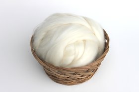 Undyed Top / Roving | White Mink 