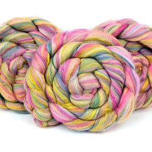 Merino Roving / Combed Top - Spinning Fiber - Custom Blended - Music Box