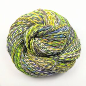 Handspun Yarn | Faux Cashmere / Metallic Thread | Tequila Sunrise