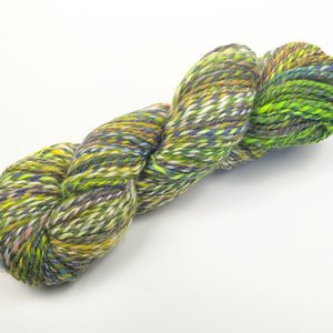 Handspun Yarn | Faux Cashmere / Metallic Thread | Tequila Sunrise