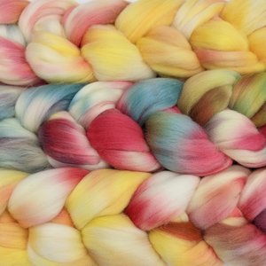 Hand Painted Merino Roving - Combed Top - Spinning Fiber - Luau