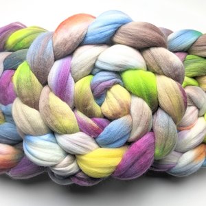 Hand Painted Top / Roving | 18.5 Micron Merino | Alien Invasion