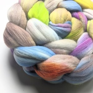 Hand Painted Top / Roving | 18.5 Micron Merino | Alien Invasion