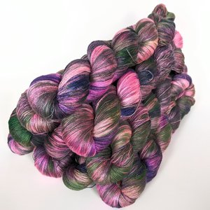 Hand Dyed. Hand Painted Yarn - Mulberry Silk - Lace Weight Yarn - Whisked Away
