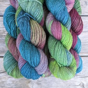 Hand Dyed. Hand Painted Yarn - BFL / Silk / Stellina - Carosel