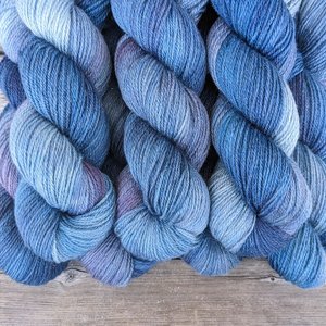 Hand Dyed. Hand Painted Yarn - BFL / Silk / Stellina - Ethereal 