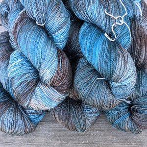 Hand Dyed. Hand Painted Yarn - Mulberry Silk - Fingering Weight Yarn - Bionic