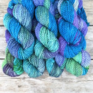Hand Dyed. Hand Painted Yarn - Baby Alpaca / Merino - Proud As A Peacock