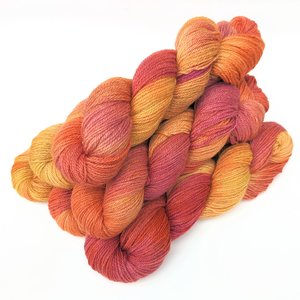 Hand Dyed. Hand Painted Yarn - BFL / Silk / Stellina - Tangerine Dream