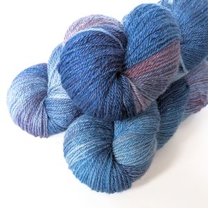 Hand Dyed. Hand Painted Yarn - BFL / Silk / Stellina - Ethereal 
