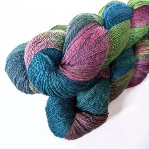 Hand Dyed. Hand Painted Yarn - BFL / Silk / Stellina - Carosel
