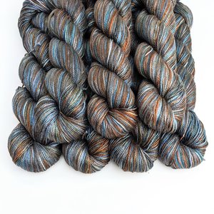 Hand Dyed. Hand Painted Yarn - Mulberry Silk - Fingering Weight Yarn - Terra Firma