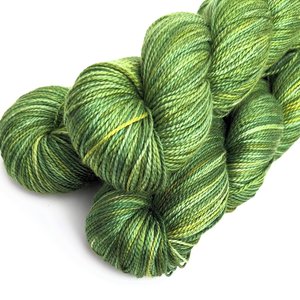 Hand Dyed. Hand Painted Yarn - Mulberry Silk - Fingering Weight Yarn - Turtle Power