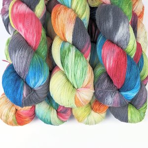 Hand Dyed / Painted Yarn | Lace Weight | Merino / Silk | Blast Off