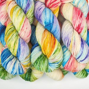 Hand Dyed / Painted Yarn | Fingering Weight | Merino / Nylon / Stellina | Jolly Rancher