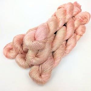 Hand Dyed. Hand Painted Yarn - Bamboo - Fingering Weight Yarn - Peachy Keen