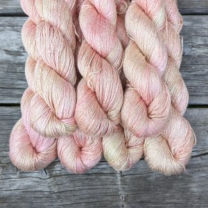 Hand Dyed. Hand Painted Yarn - Bamboo - Fingering Weight Yarn - Peachy Keen