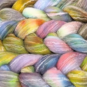 Hand Painted Top / Roving | Polwarth / Bamboo / Nylon | Prism