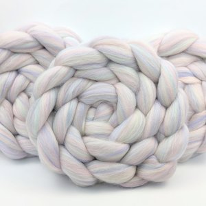 Merino Roving - Combed Top - Spinning Fiber - Custom Blended - Marshmallow Fluff