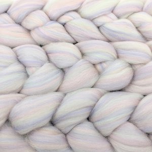 Merino Roving - Combed Top - Spinning Fiber - Custom Blended - Marshmallow Fluff