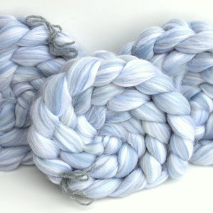 Merino / Firestar Roving - Combed Top - Commercially Blended - Spinning Fiber - Silver Lining