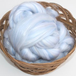 Merino / Firestar Roving - Combed Top - Commercially Blended - Spinning Fiber - Silver Lining