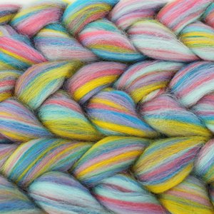 Blended Roving, Combed Top - Corriedale - Pinata