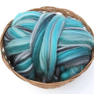 Merino Roving - Combed Top - Spinning Fiber - Custom Blended - Neptune Rising