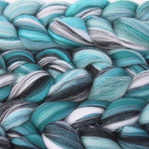 Merino Roving - Combed Top - Spinning Fiber - Custom Blended - Neptune Rising