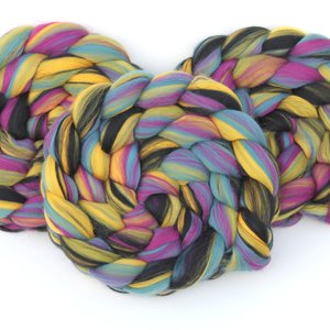 Merino Roving - Combed Top - Spinning Fiber - Custom Blended - Dark Side of the Moon