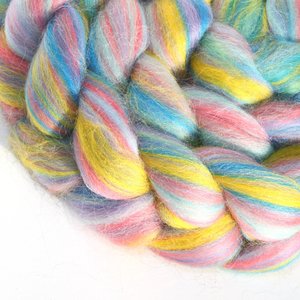 Blended Roving, Combed Top - Corriedale - Pinata