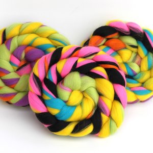 Merino Roving - Combed Top - Spinning Fiber - Custom Blended -  Rock Out