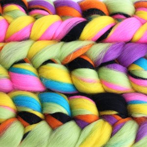 Merino Roving - Combed Top - Spinning Fiber - Custom Blended -  Rock Out