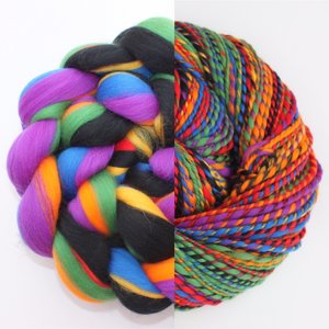 Merino Roving / Combed Top - Spinning Fiber - Custom Blended - Toucan Sam