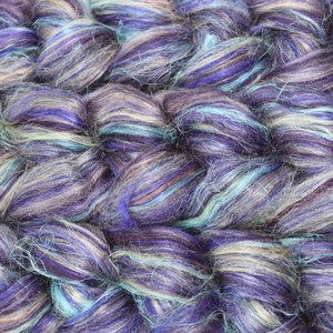 Blended Roving / Top | Merino / Flax / Muga Silk / Tussah Silk | Galaxy