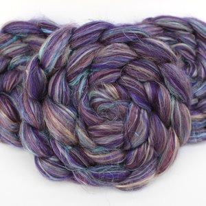 Blended Roving / Top | Merino / Flax / Muga Silk / Tussah Silk | Galaxy