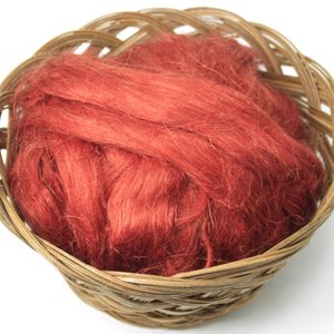 Commercially Dyed Roving | Flax | Brick Red