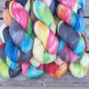 Hand Dyed / Painted Yarn | Lace Weight | Merino / Silk | Blast Off