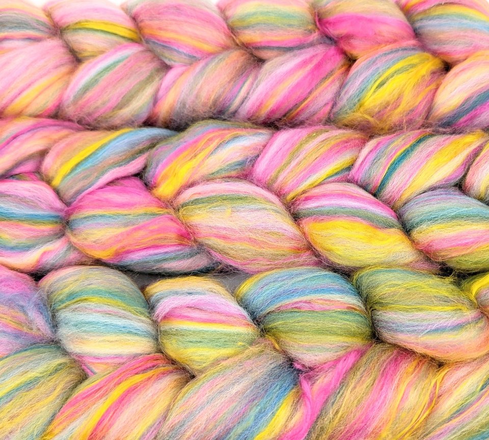 Merino Roving / Combed Top - Spinning Fiber - Custom Blended - Music Box