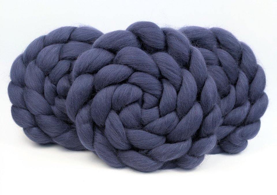 Commercially Dyed Roving | Corriedale | Navy Blue