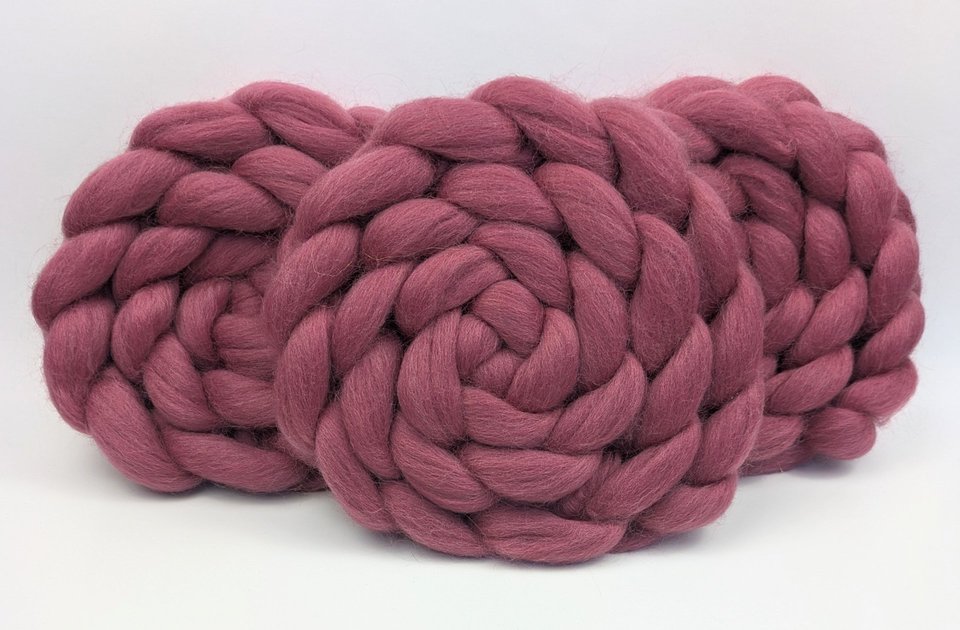 Commercially Dyed Roving | Corriedale | Rose