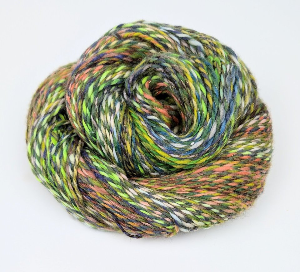 Handspun Thick and Thin Yarn | Faux Cashmere | Tequila Sunrise