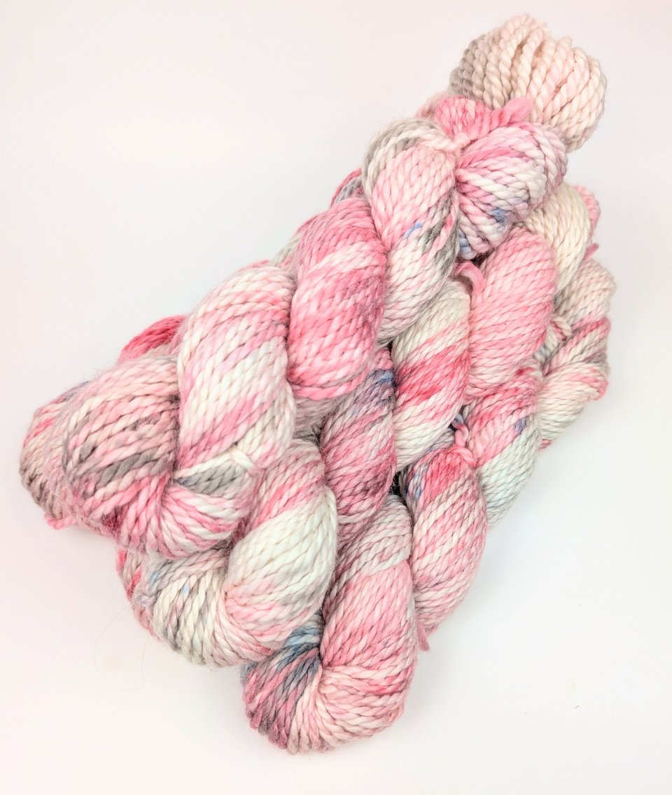 Hand Dyed. Hand Painted Yarn - Baby Alpaca / Merino - Cotton Candy 