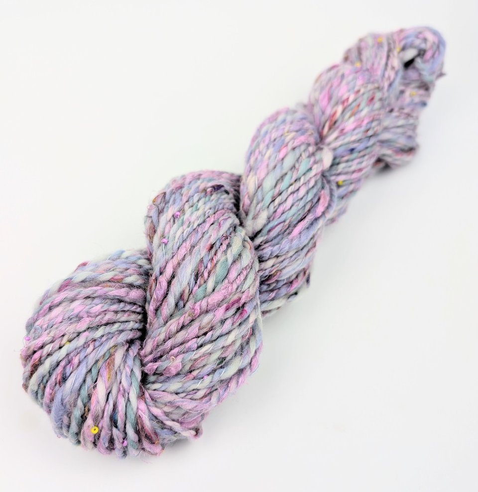 Handspun Beaded Yarn | Mixed Fibers